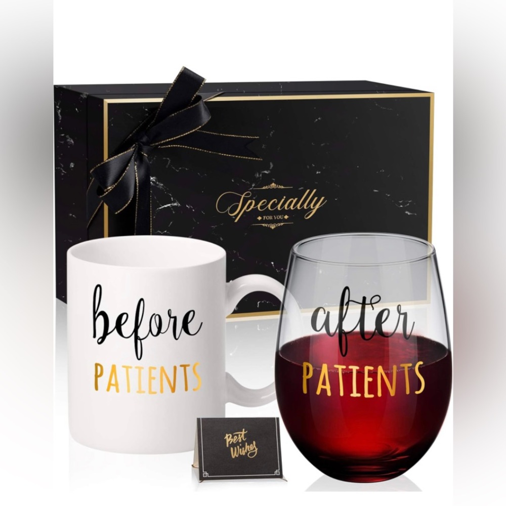 Brand new mug and glass set